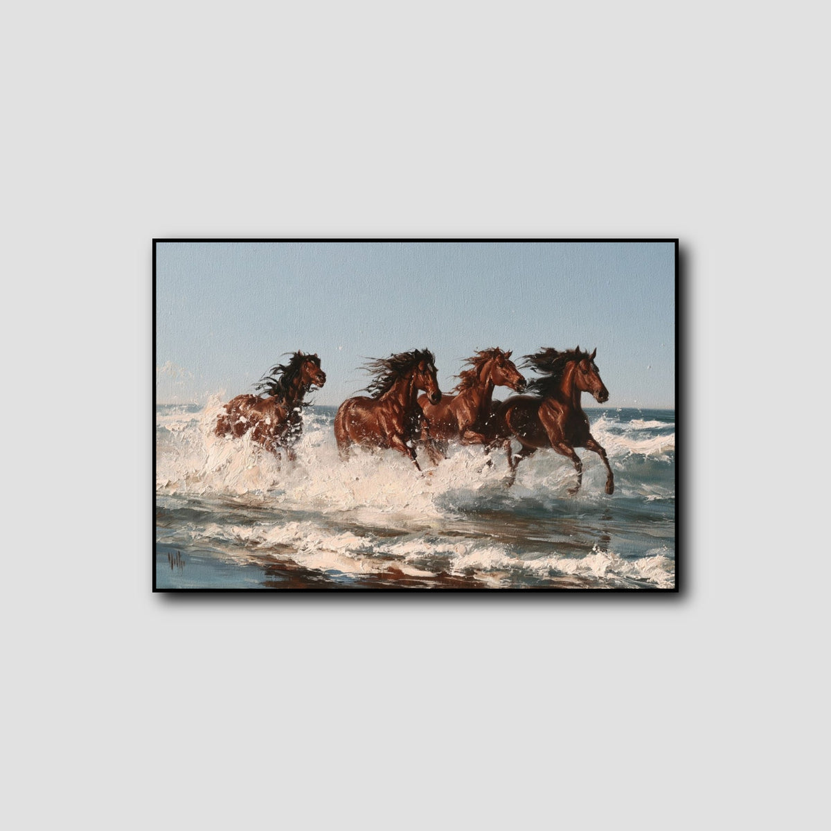 Tableau Chevaux au Bord de l'Eau style 1