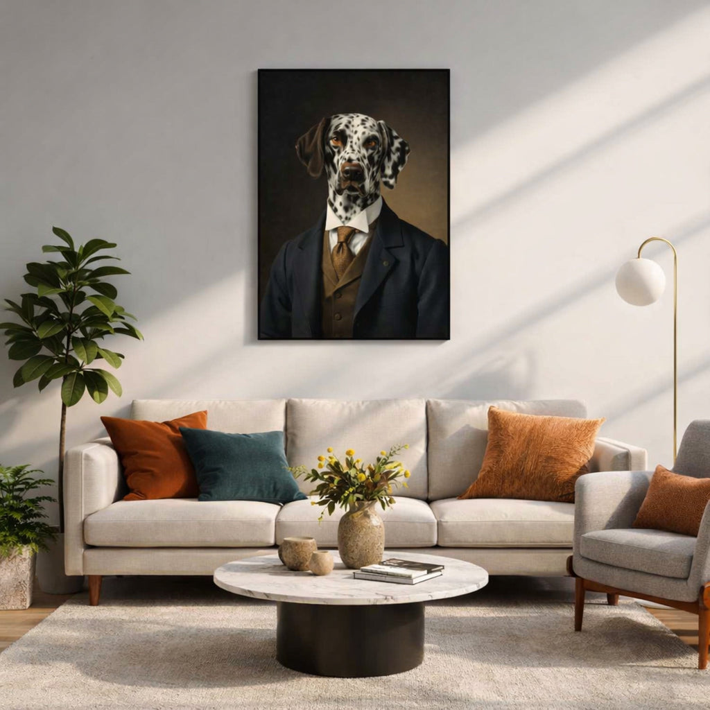 Tableau Chien Costume pour salon
