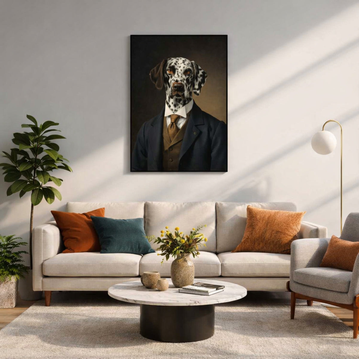 Tableau Chien Costume pour salon
