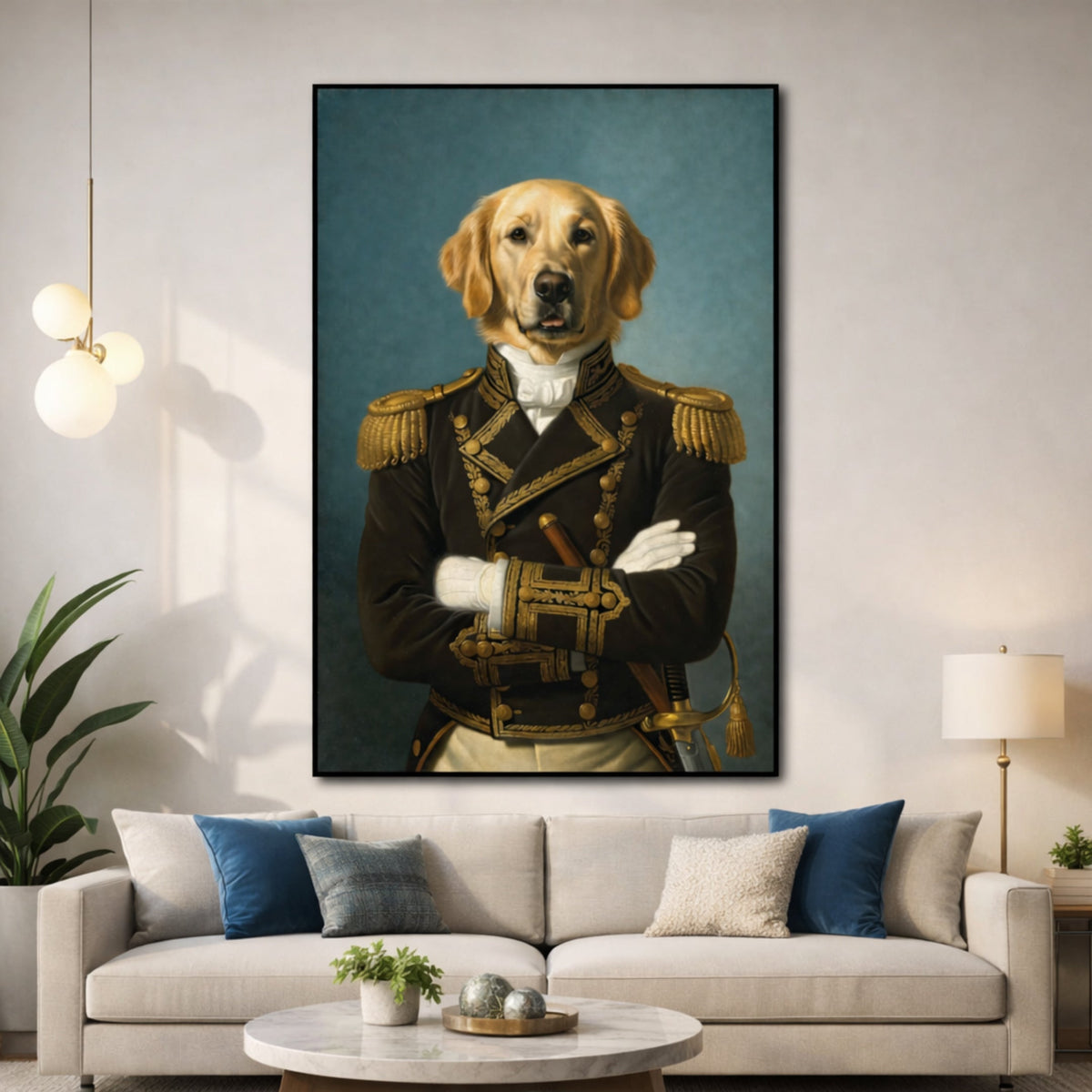 Tableau Chien Habillé pour salon