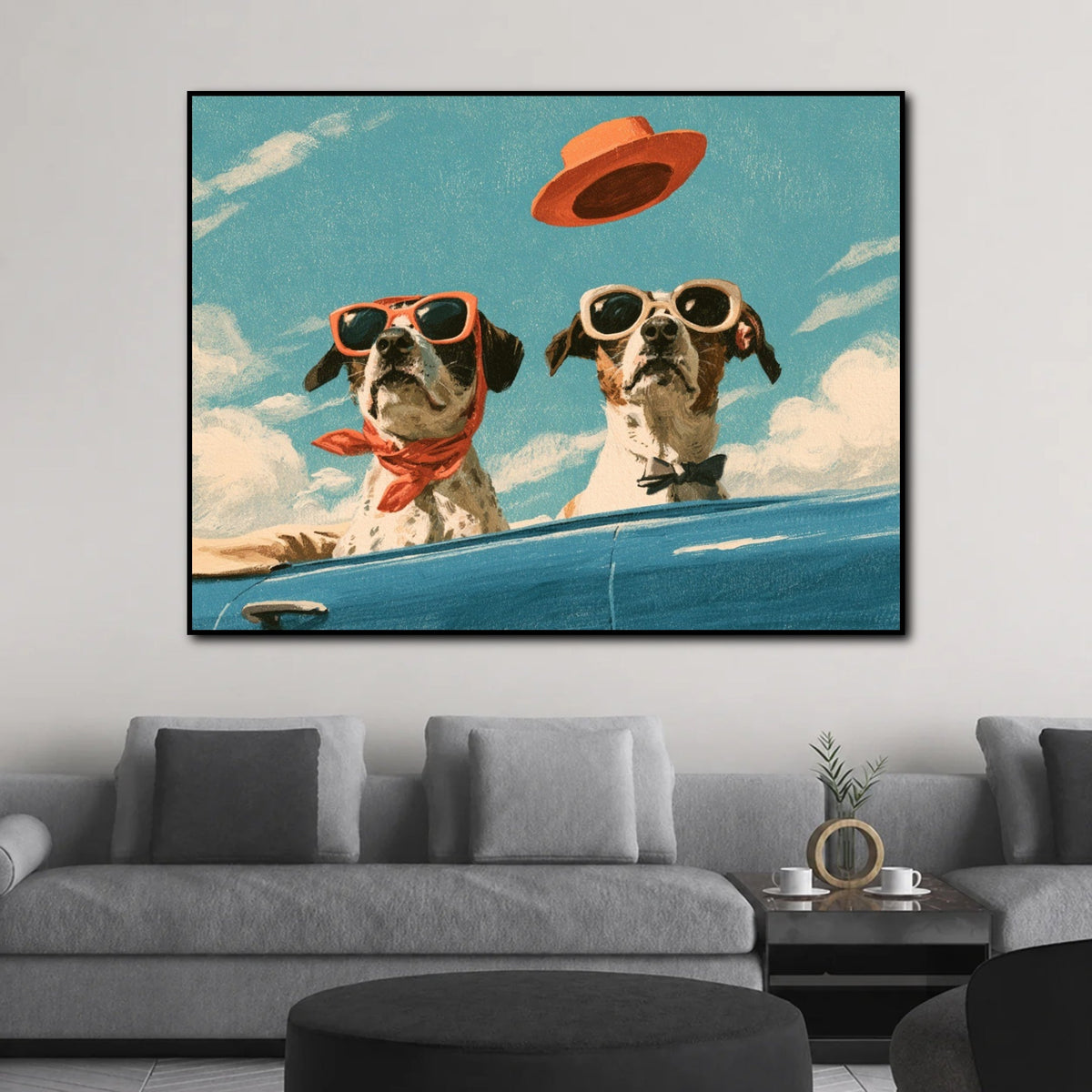 Tableau Chien Moderne Coloré pour salon