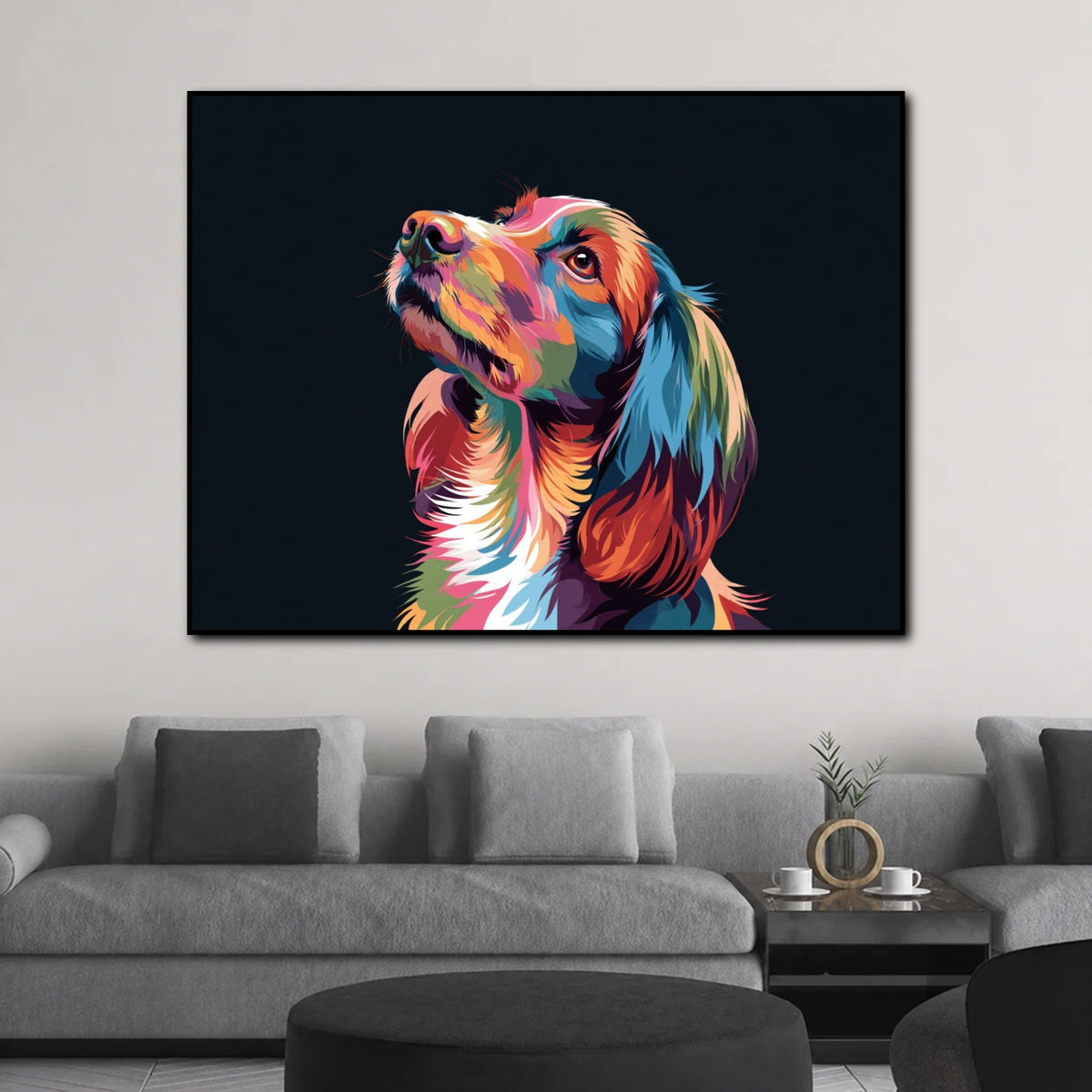 Tableau Chien Pop Art sur Toile pour salon