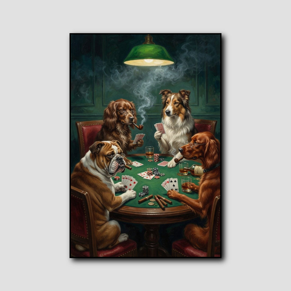 Tableau Chiens qui Jouent au Poker style 1