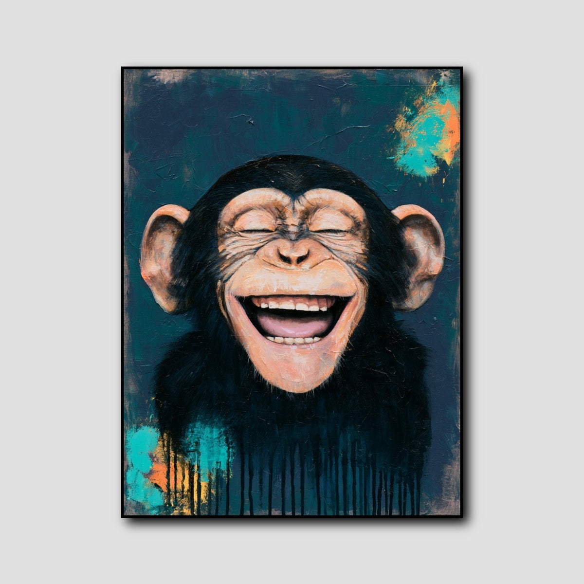 Tableau Chimpanzé Heureux style 1
