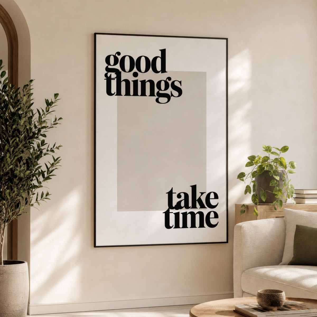 Tableau Citation Noir et Blanc Inspirante pour salon