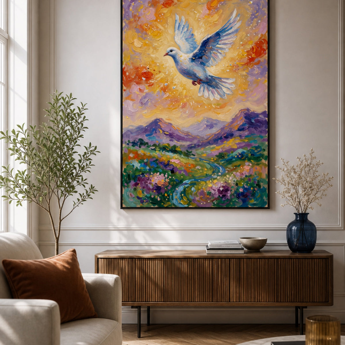 Tableau Colombe de la Paix pour salon
