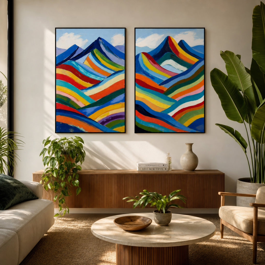 Tableau Couleurs Vives dans salon