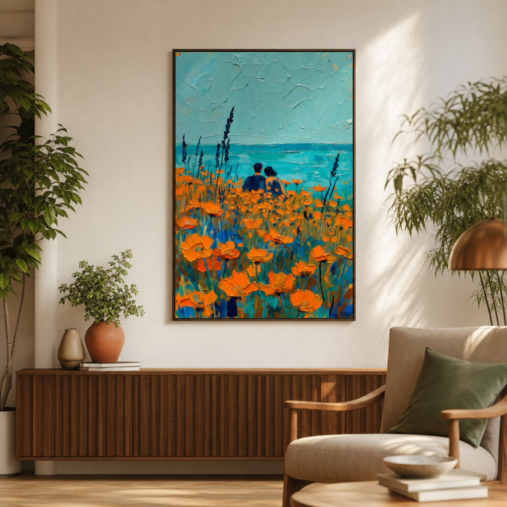 Tableau Couple Amoureux Design pour salon