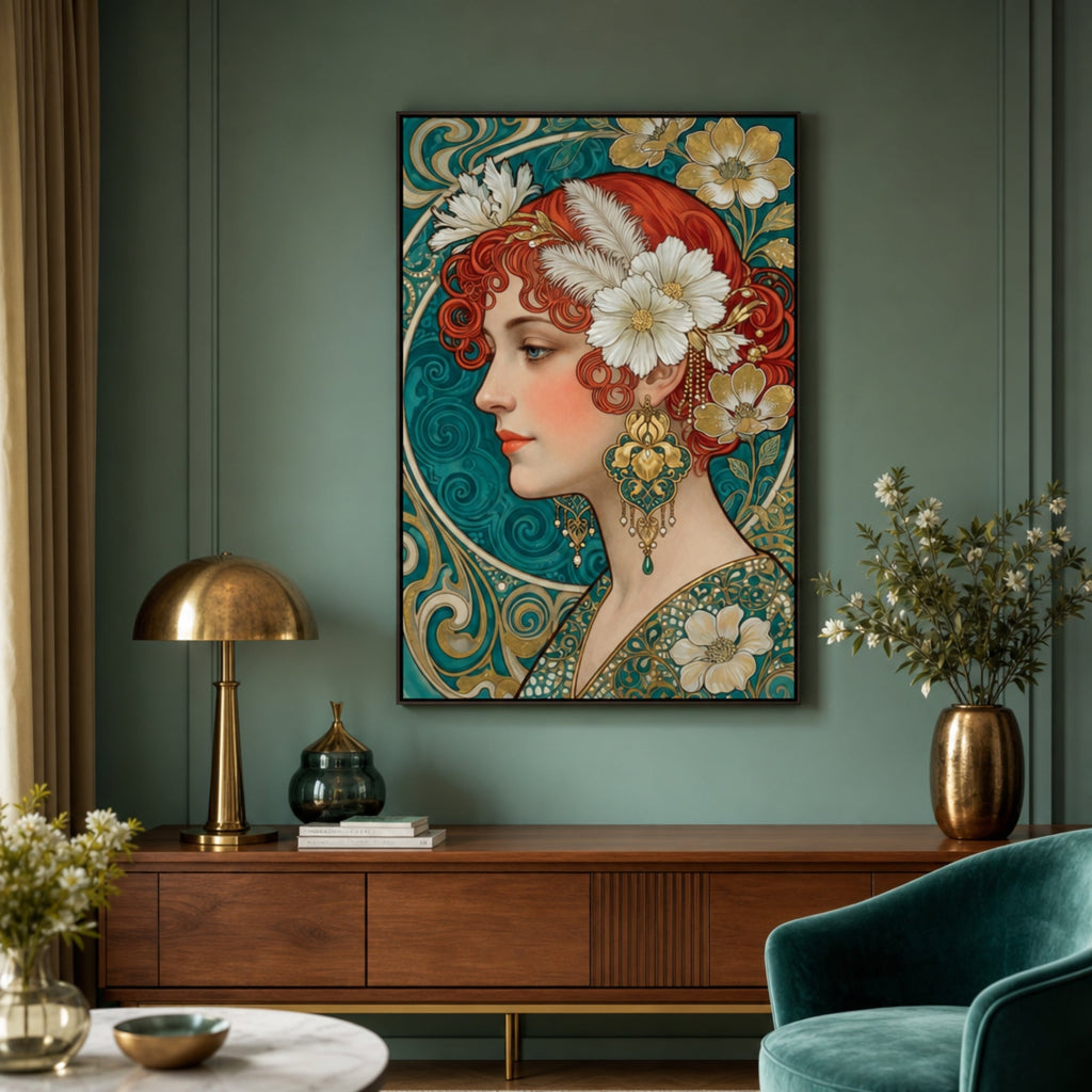 Tableau Femme Art Nouveau pour salon