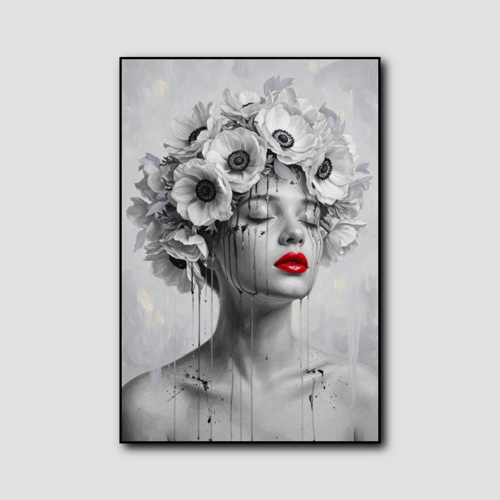 Tableau Femme Fleur style 1