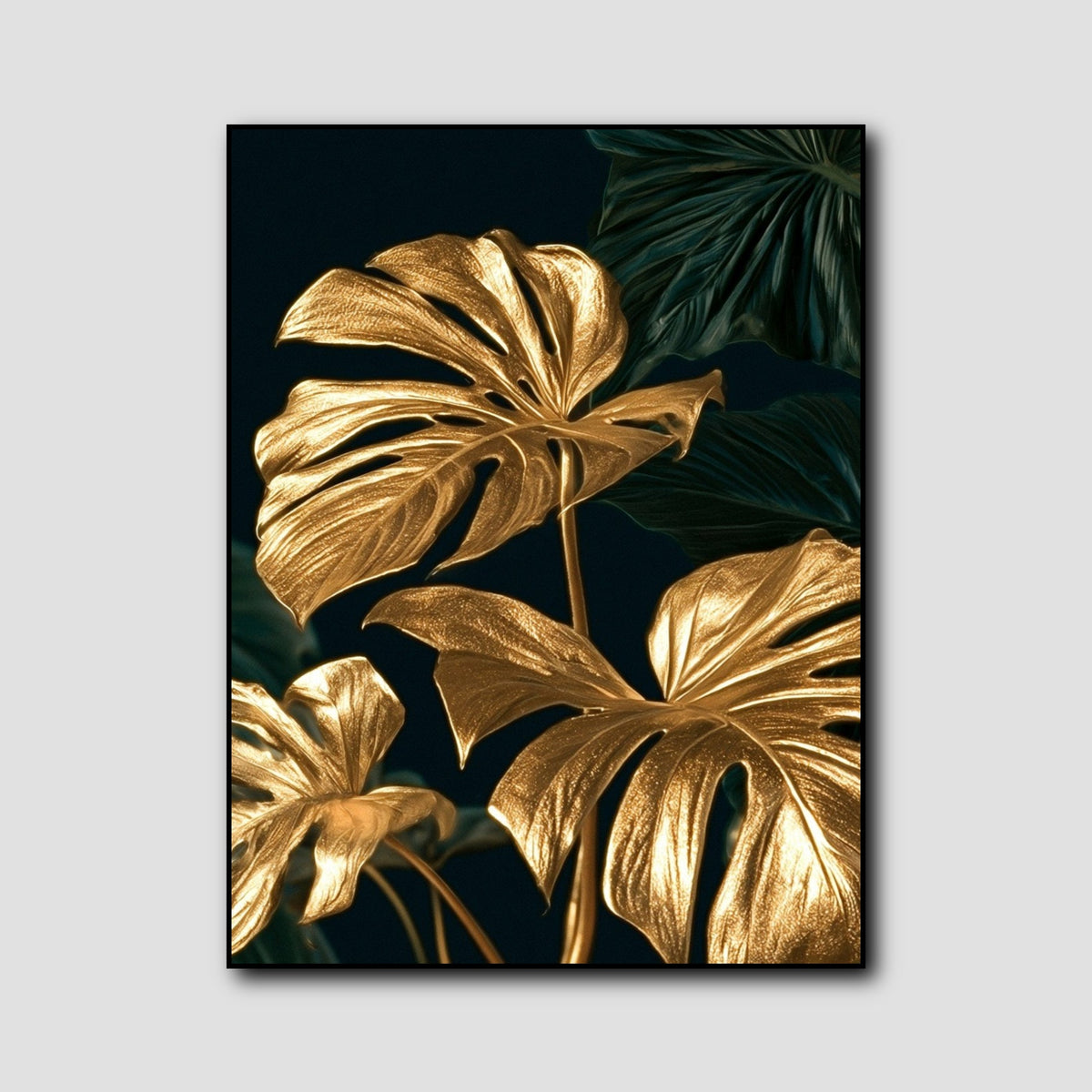 Tableau Feuille Tropicale Dorée style 2