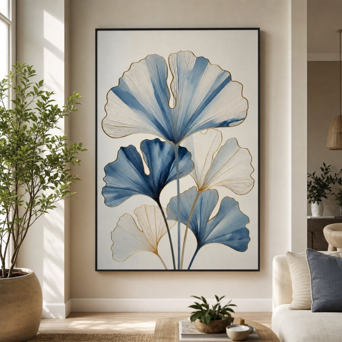 Tableau Feuille de Ginkgo pour salon