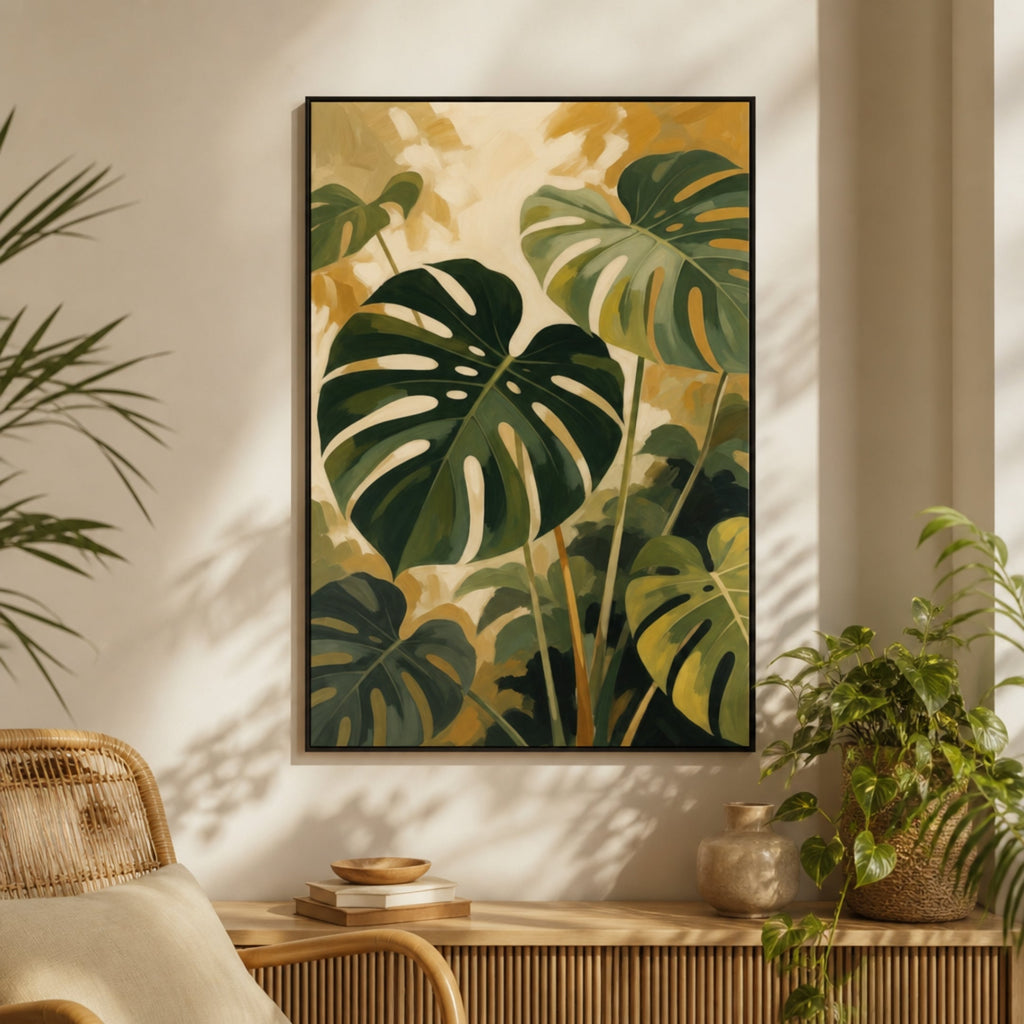 Tableau Feuilles Tropicales pour salon