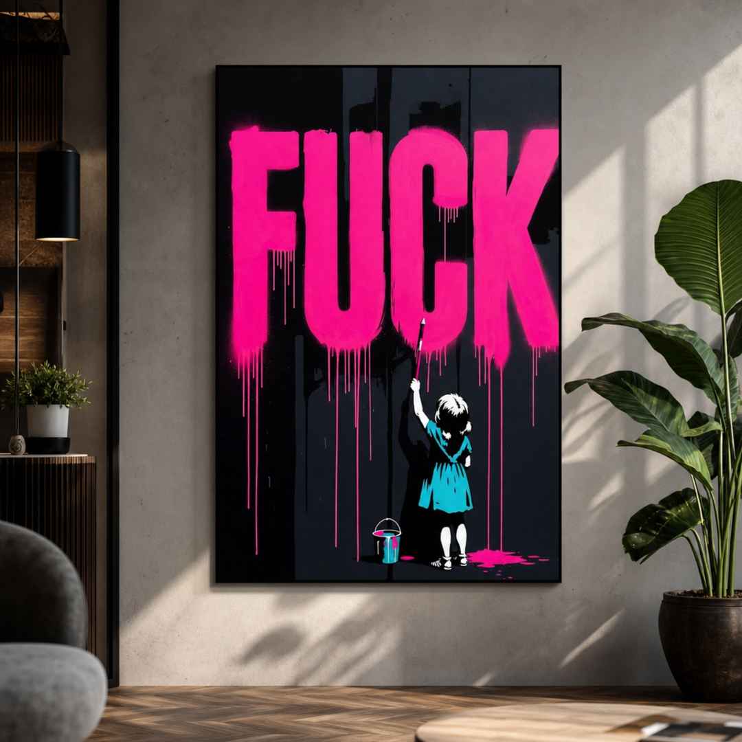 Tableau Fillette Street Art pour salon