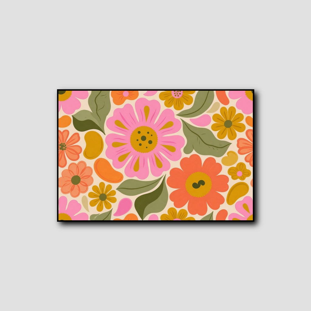 Tableau Fresque Fleur Murale style 1