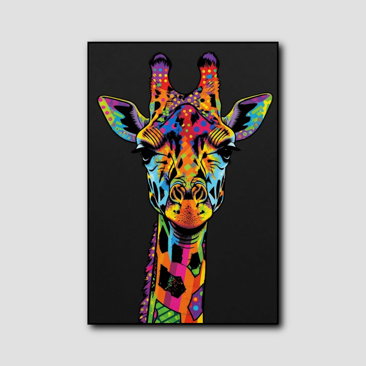 Tableau Girafe Coloré style 1