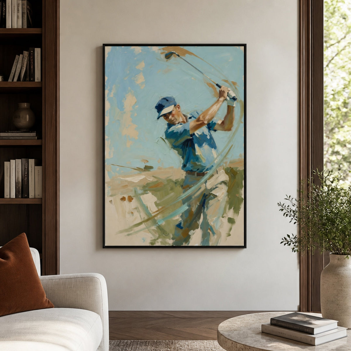 Tableau Golfeur Abstrait pour salon