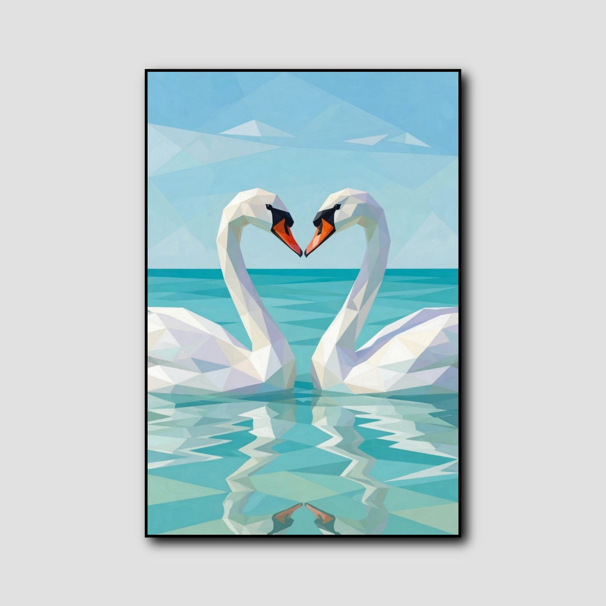 Tableau Géométrique Cygne style 1