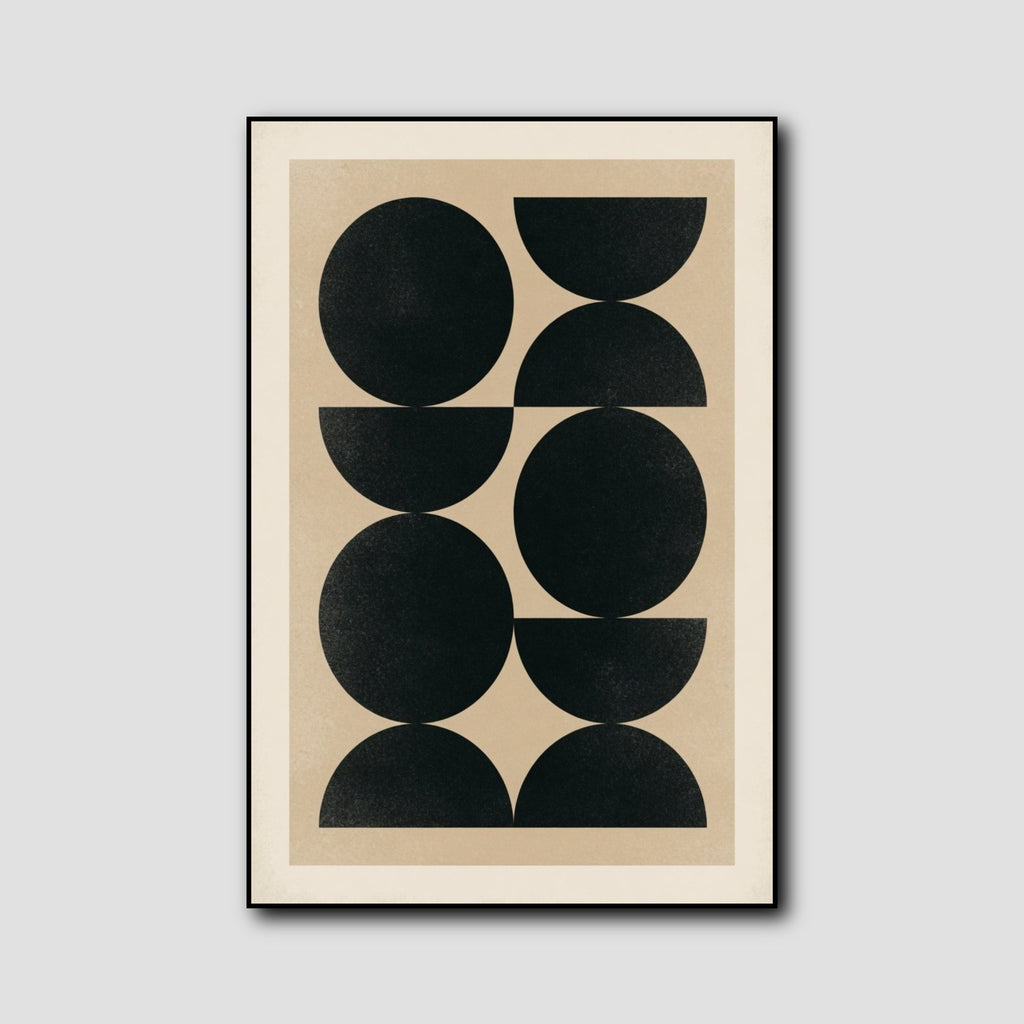Tableau Géométrique Noir et Blanc Minimaliste style 1