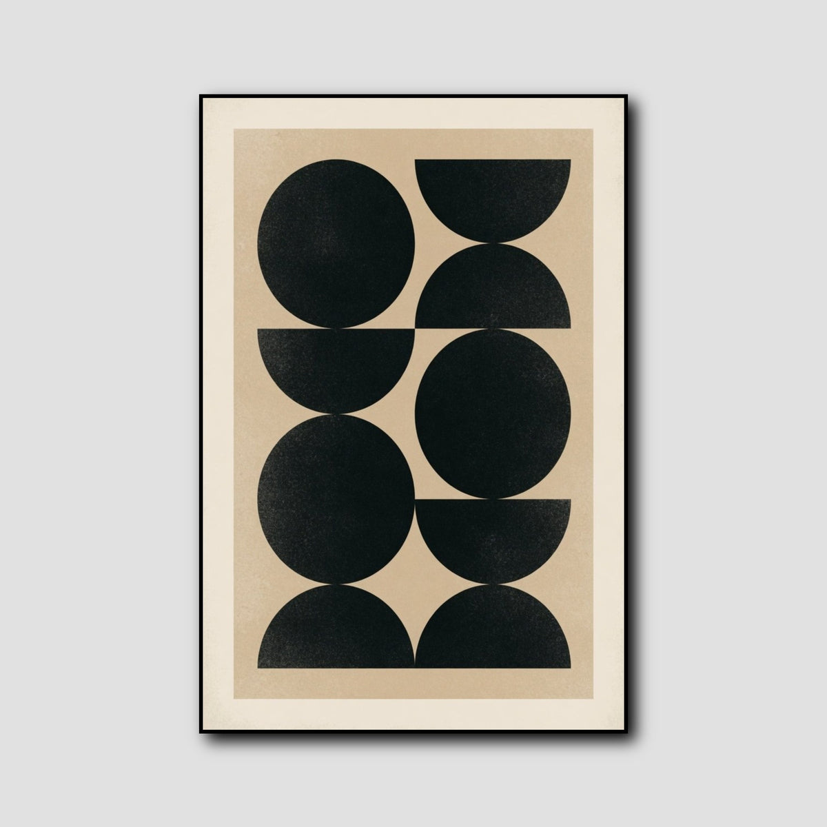 Tableau Géométrique Noir et Blanc Minimaliste style 1