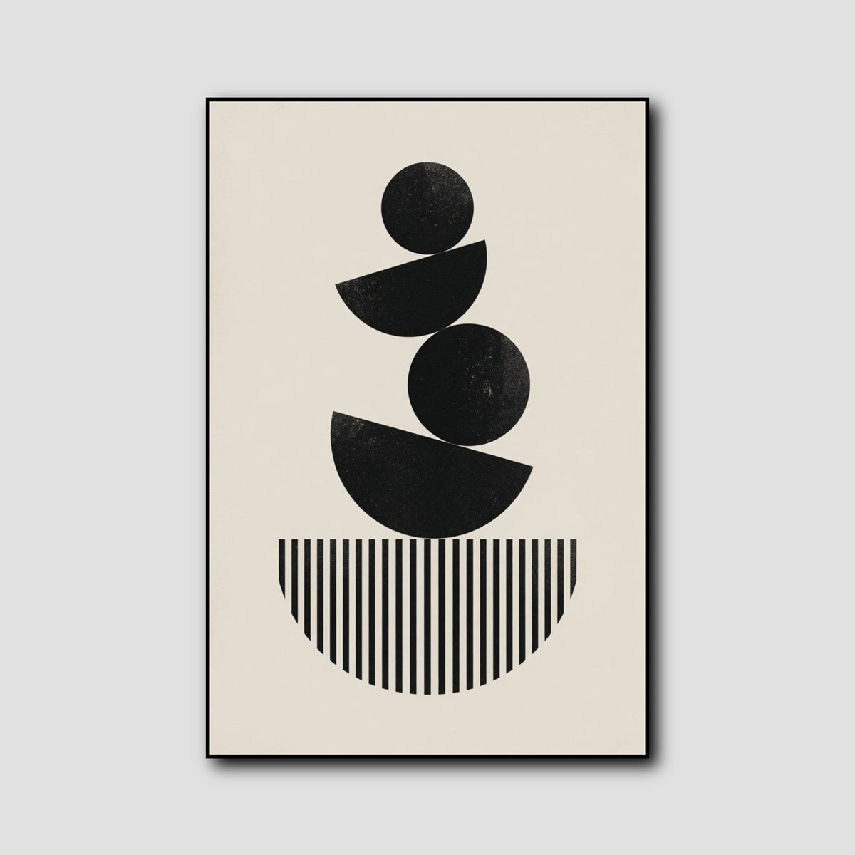Tableau Géométrique Noir et Blanc Minimaliste style 2