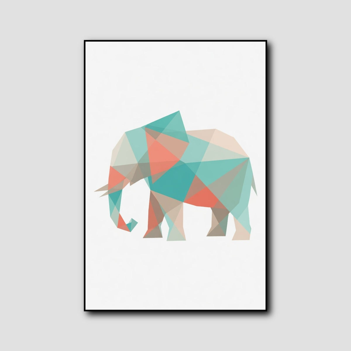 Tableau Géométrique Éléphant style 1