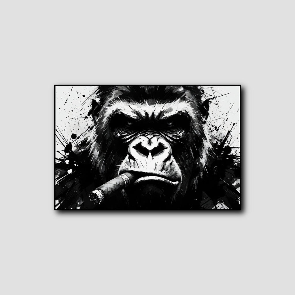 Tableau Gorille Noir et Blanc style 1