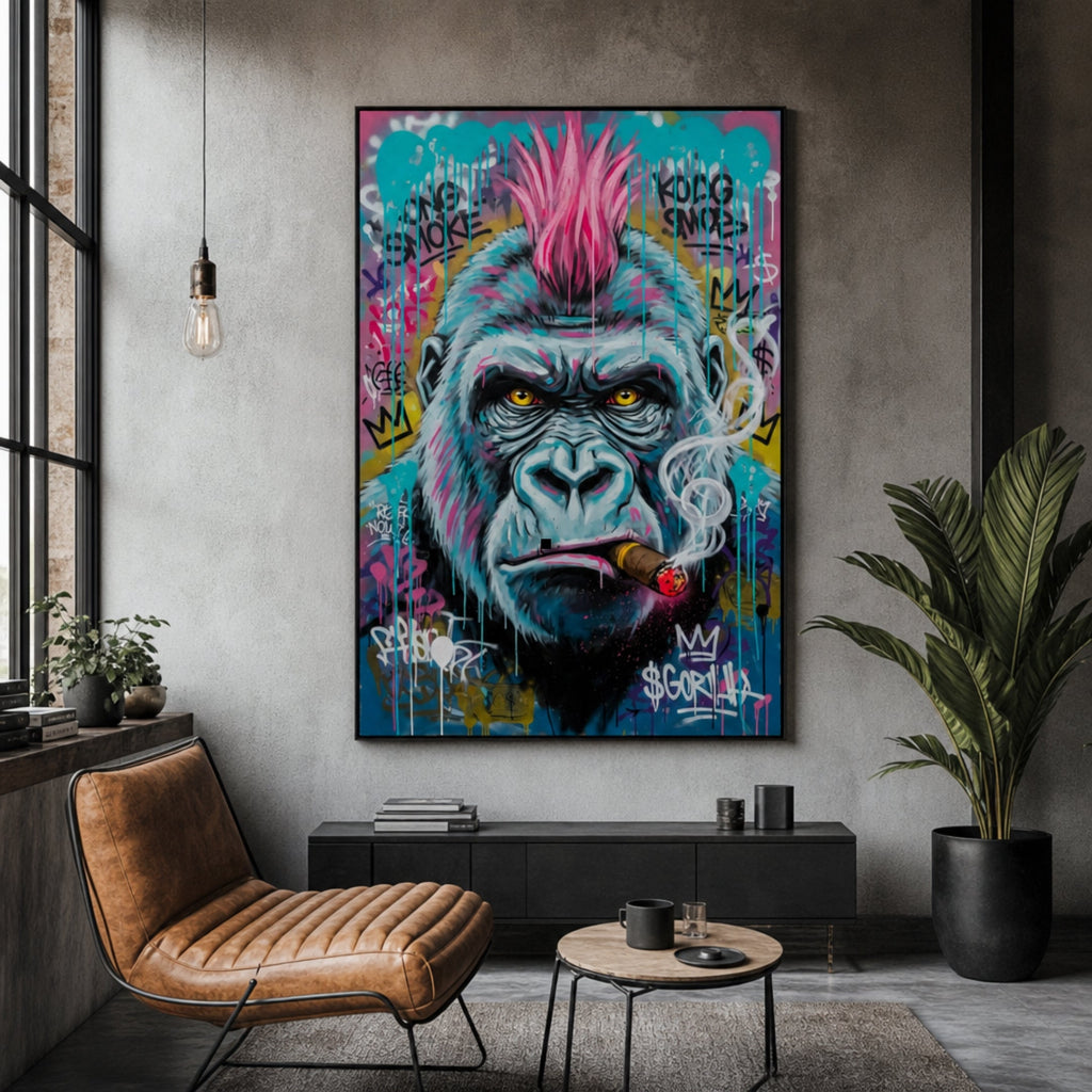 Tableau Gorille Pop Art pour salon