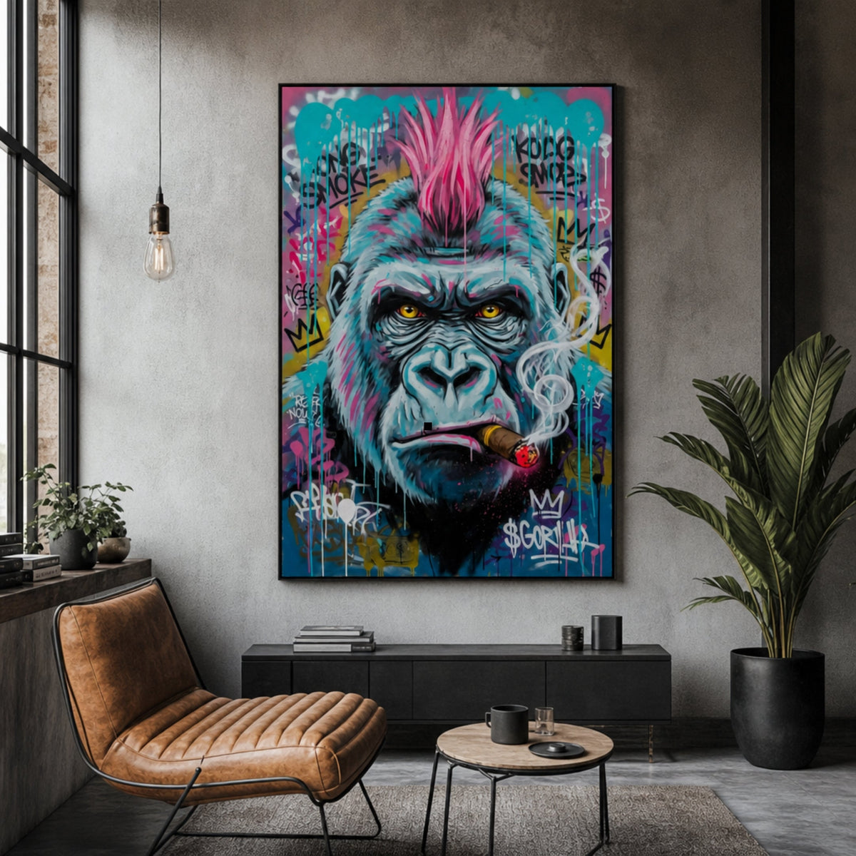 Tableau Gorille Pop Art pour salon