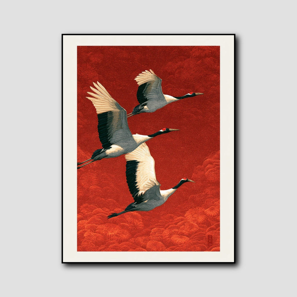 Tableau Grue Japonaise style 1