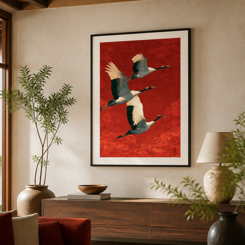Tableau Grue Japonaise pour salon