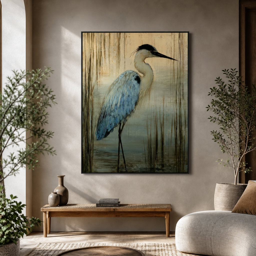 Tableau Héron pour salon