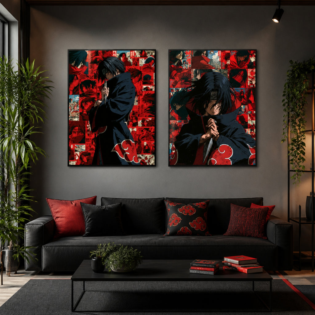 Tableau Itachi Uchiwa dans salon