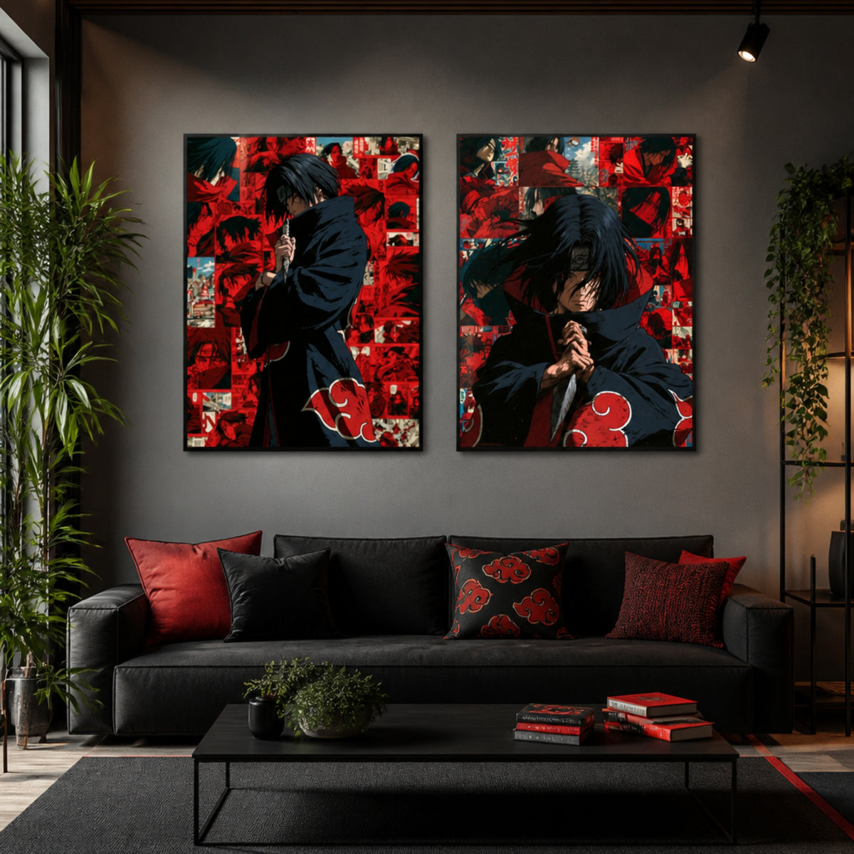 Tableau Itachi Uchiwa dans salon