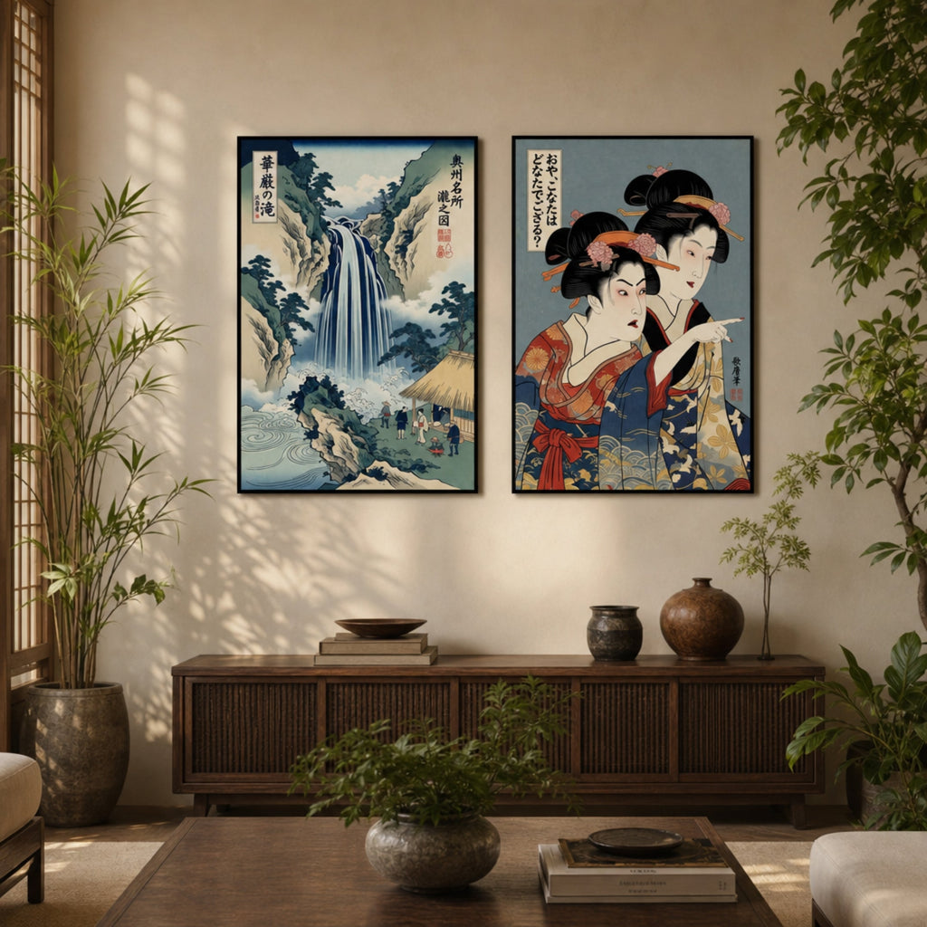 Tableau Japonais Ancien dans salon