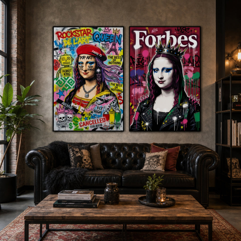 Tableau Joconde Pop Art dans salon