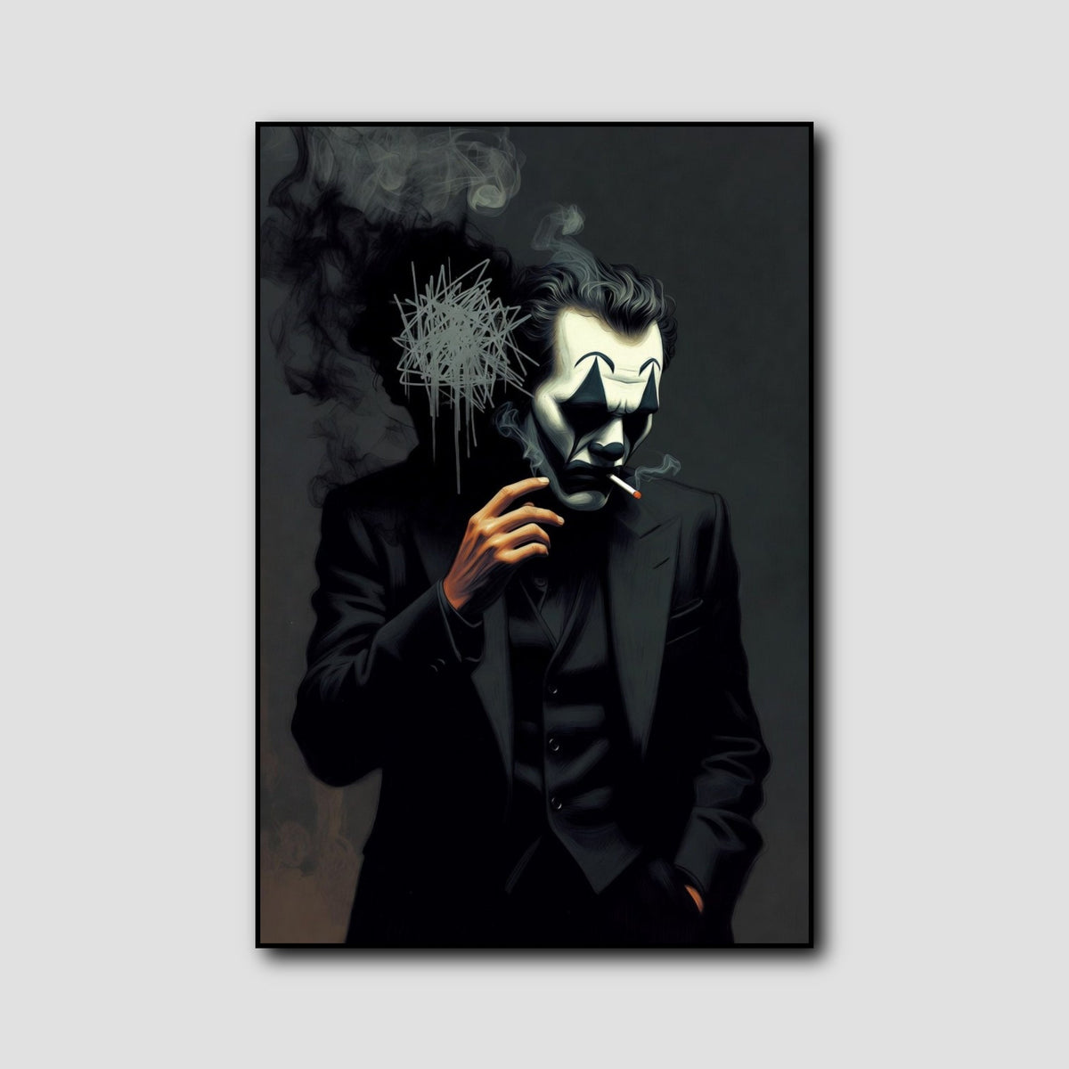 Tableau Joker Noir et Blanc style 1