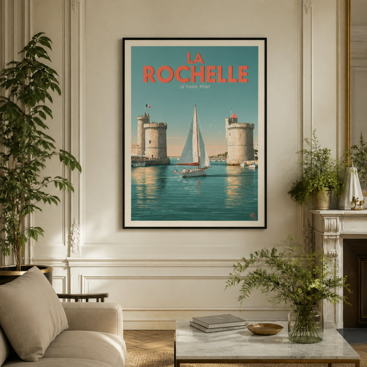 Tableau La Rochelle Vieux Port pour salon