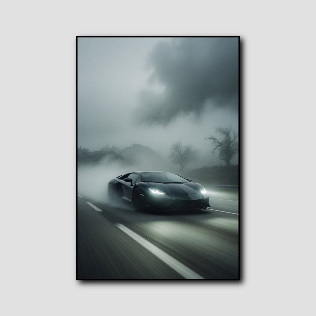 Tableau Lamborghini Noire Design Moderne style 1