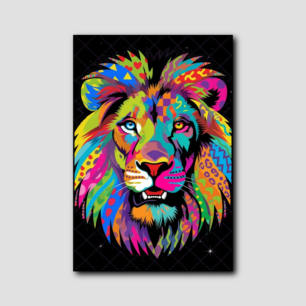 Tableau Lion Coloré style 1