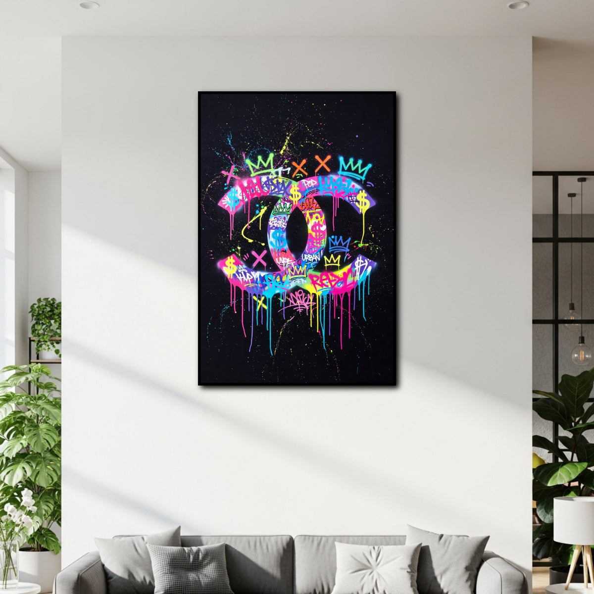 Tableau Logo Chanel Street Art pour salon