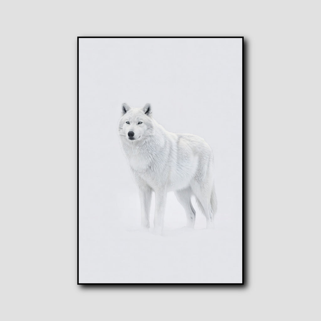 Tableau Loup Blanc Dessin style 1