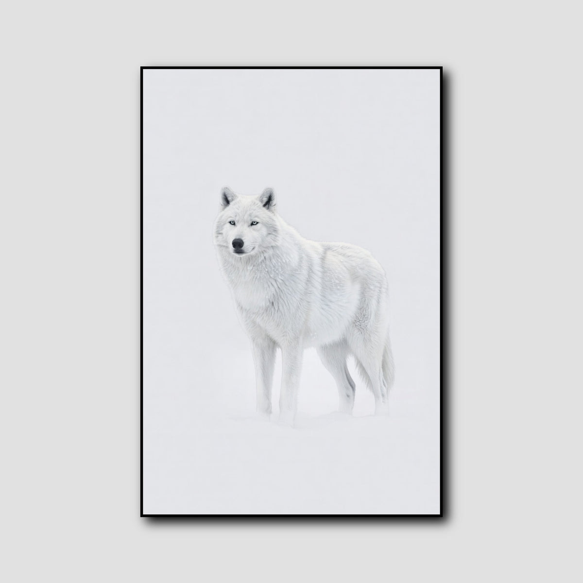 Tableau Loup Blanc Dessin style 1