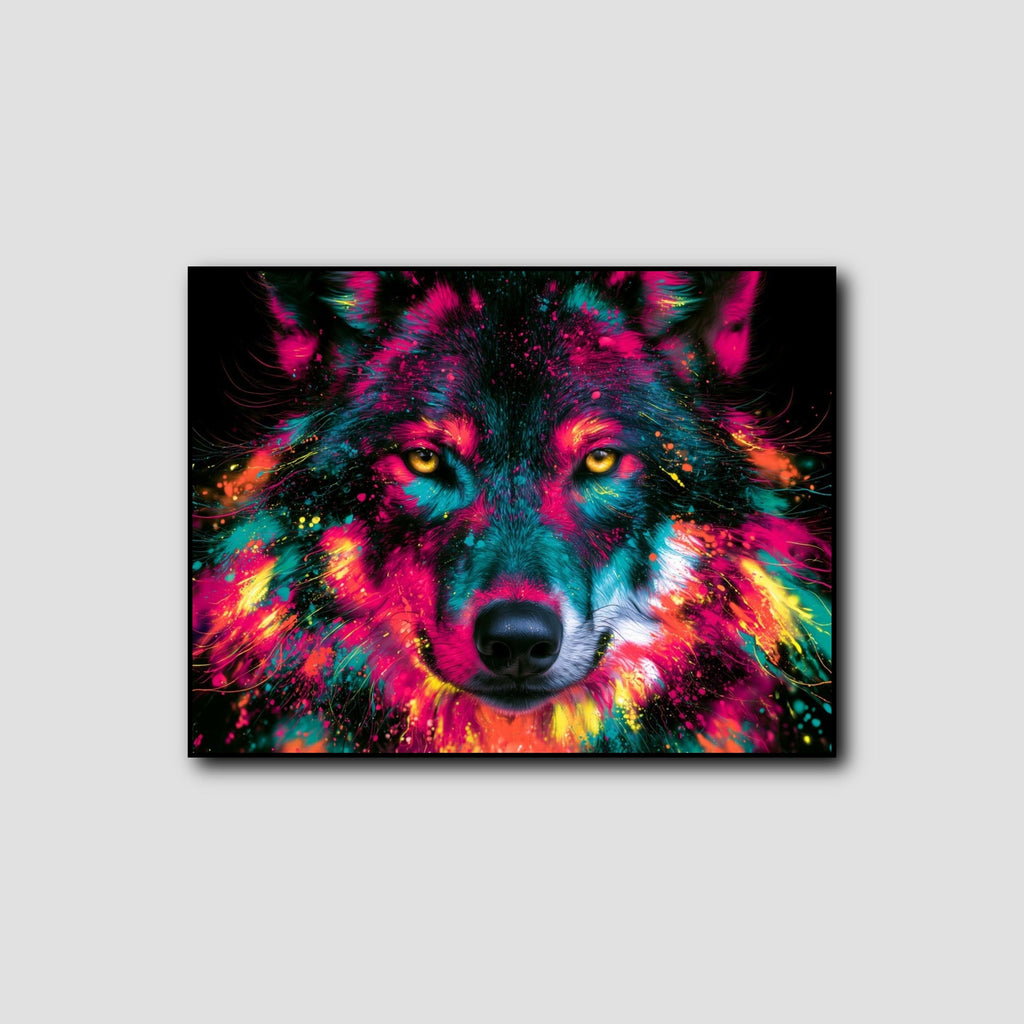 Tableau Loup Coloré style 1