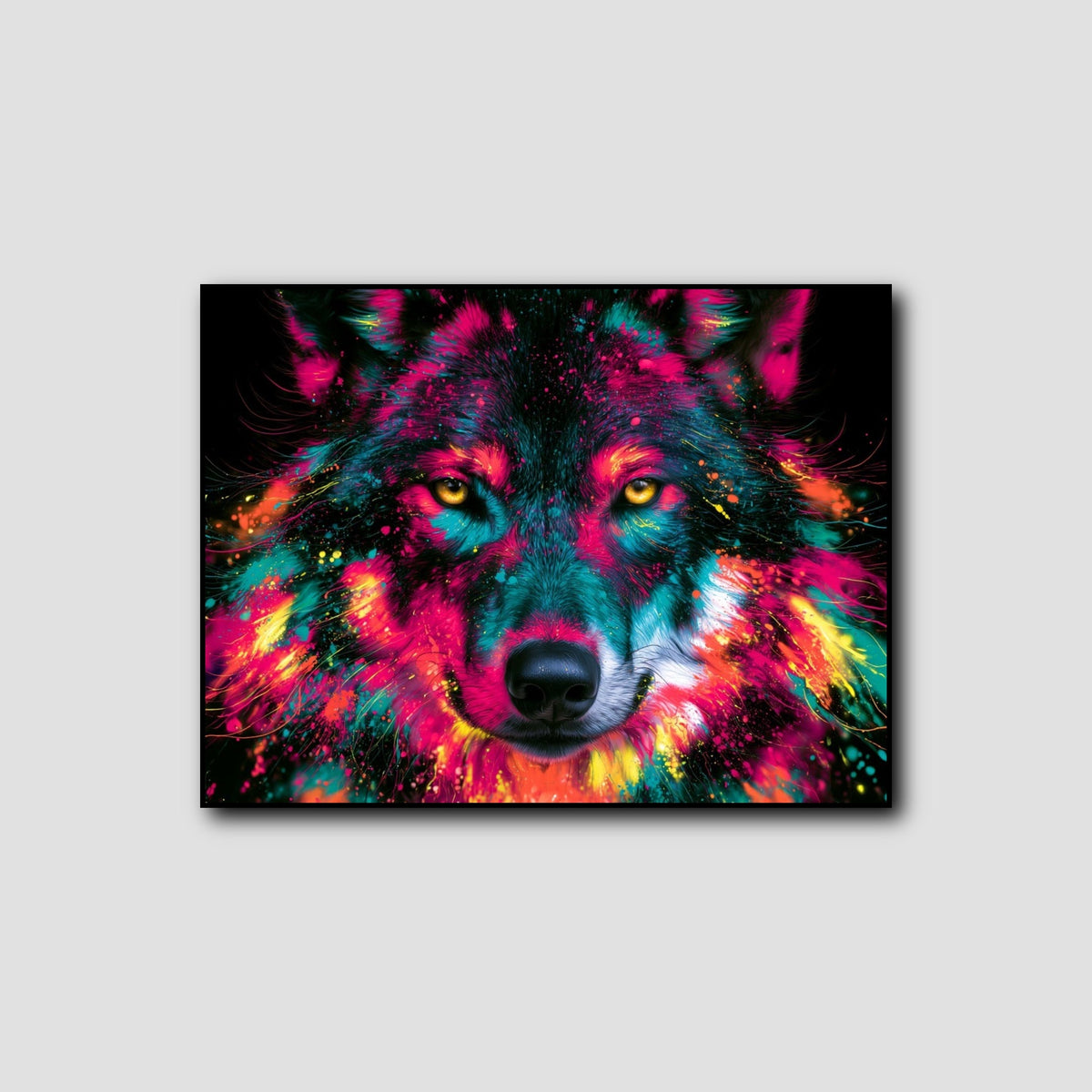 Tableau Loup Coloré style 1