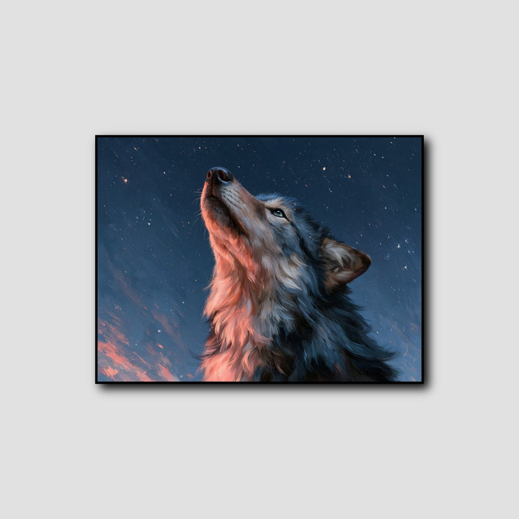 Tableau Loup Déco Galaxie style 1
