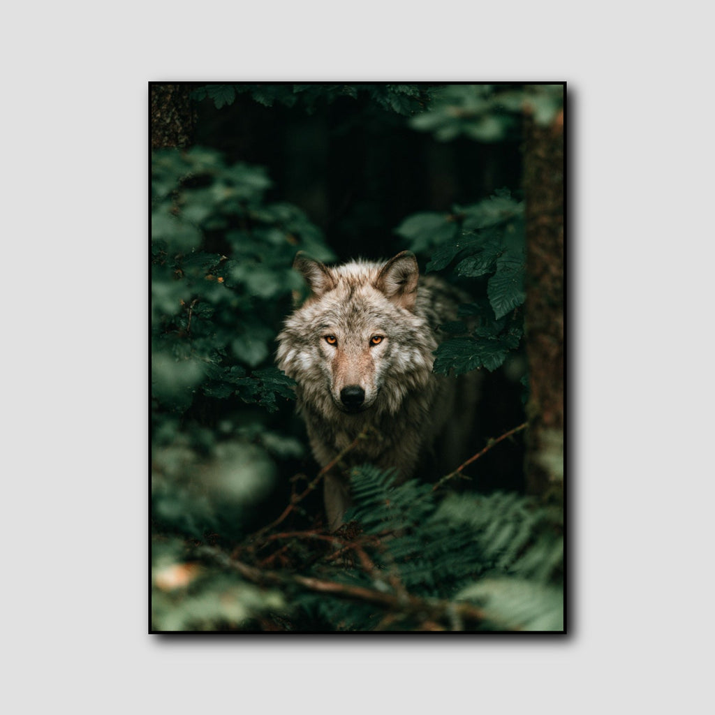 Tableau Loup Forêt style 1