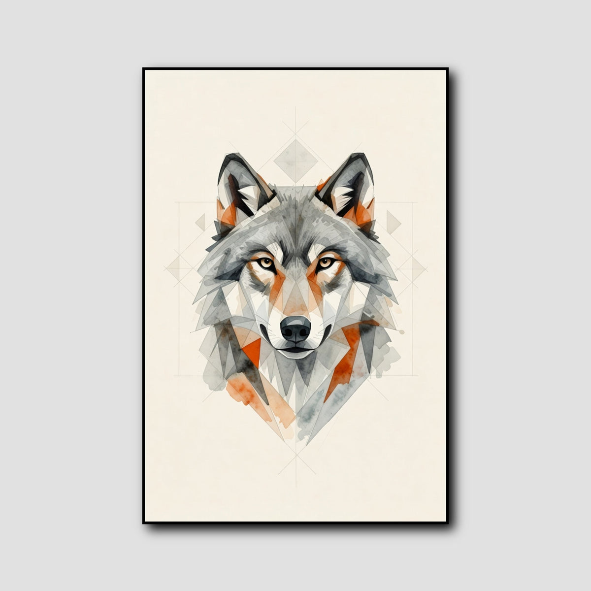 Tableau Loup Géométrique style 1
