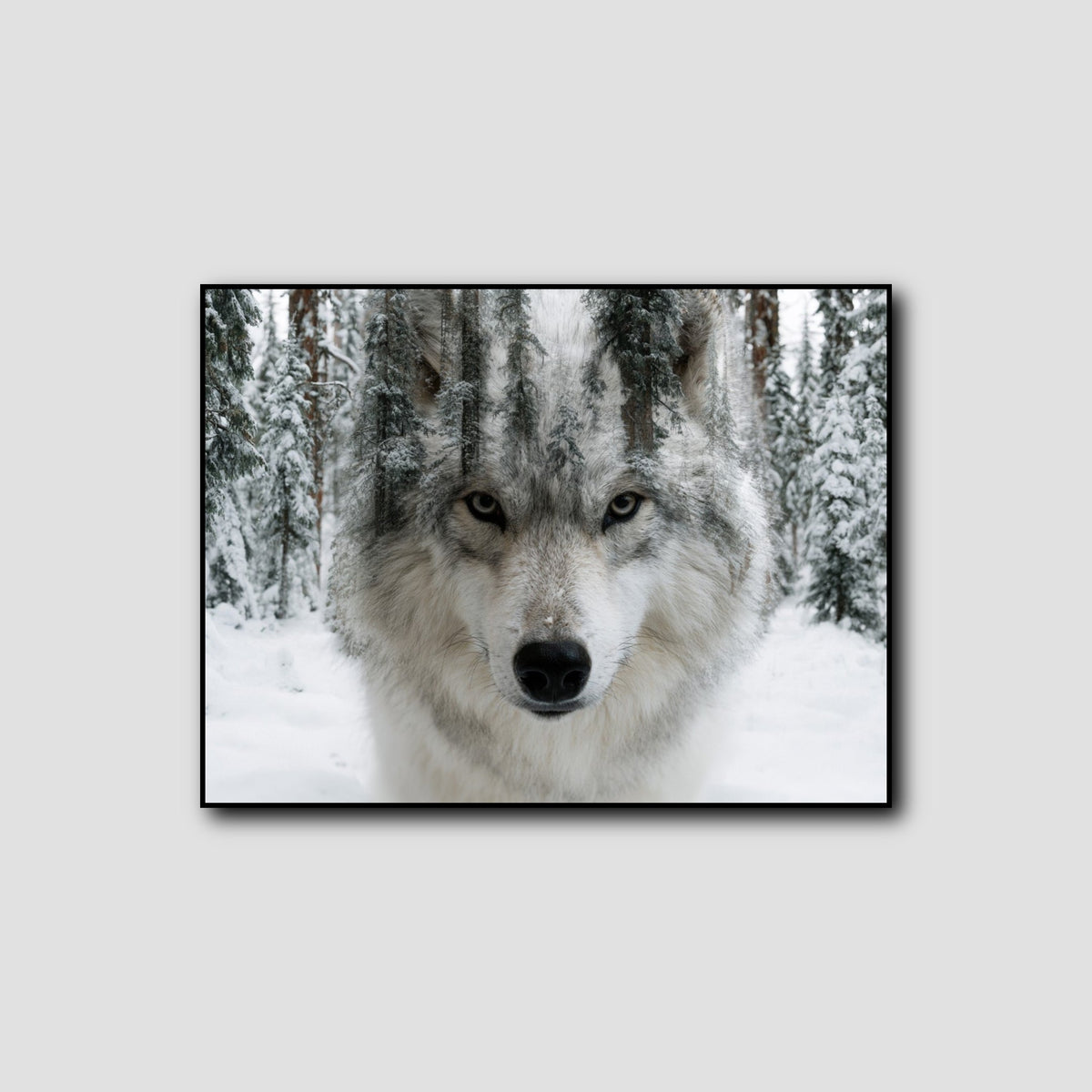 Tableau Loup Grand Format style 1