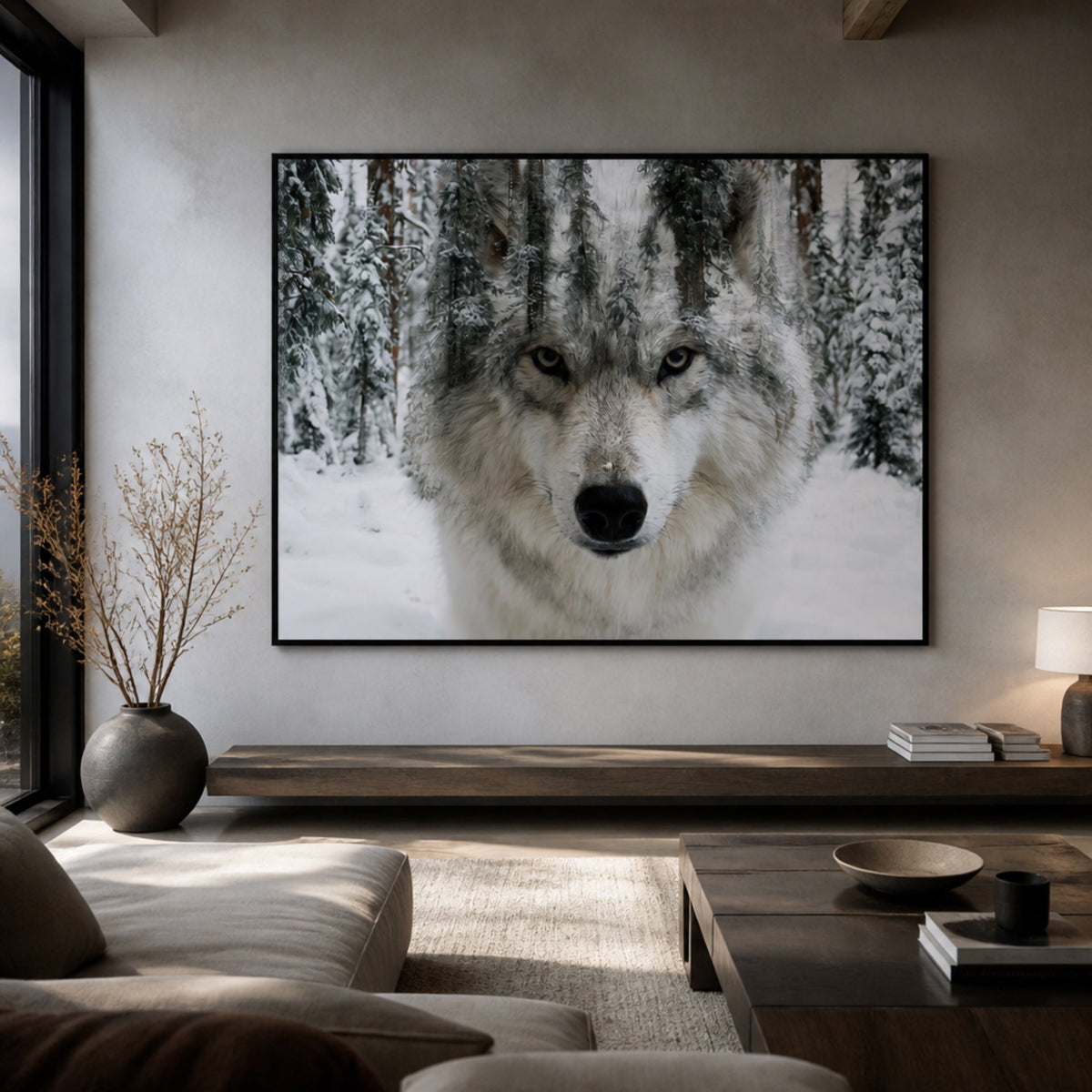 Tableau Loup Grand Format pour salon
